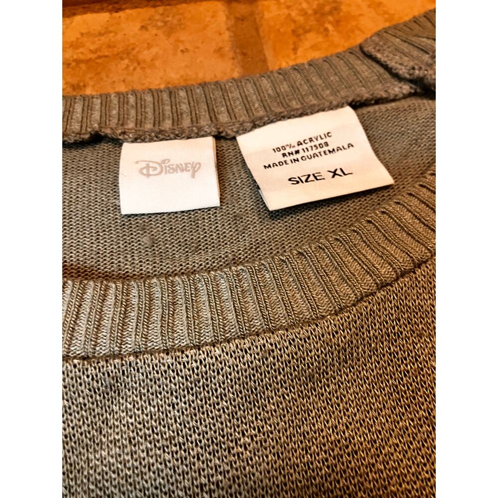 Disney Mickey Mouse Sweater Top XL Women's Gray Grey Long‎ Sleeve - Picture 2 of 6